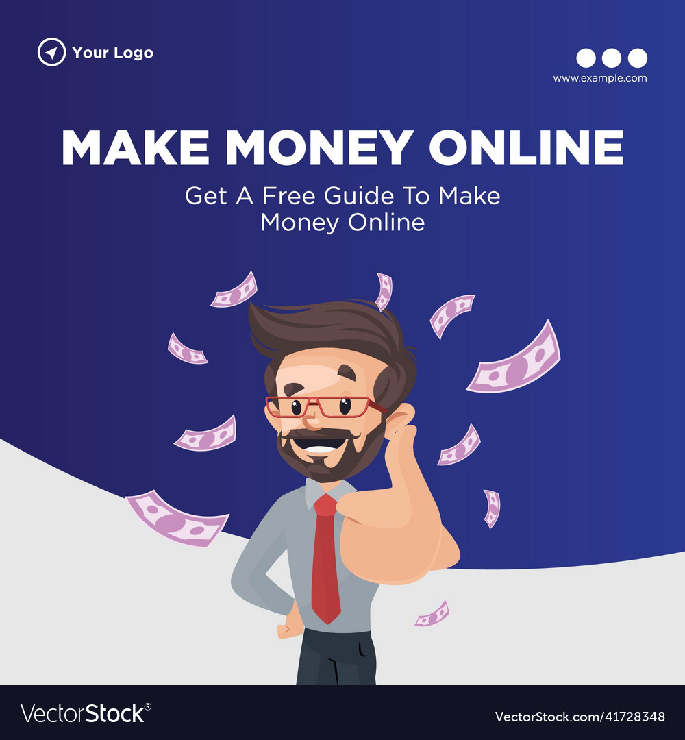 Banner design of make money online Royalty Free Vector Image