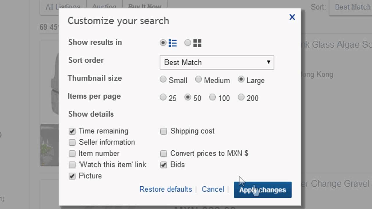 How to change the currency in your Ebay search results - YouTube