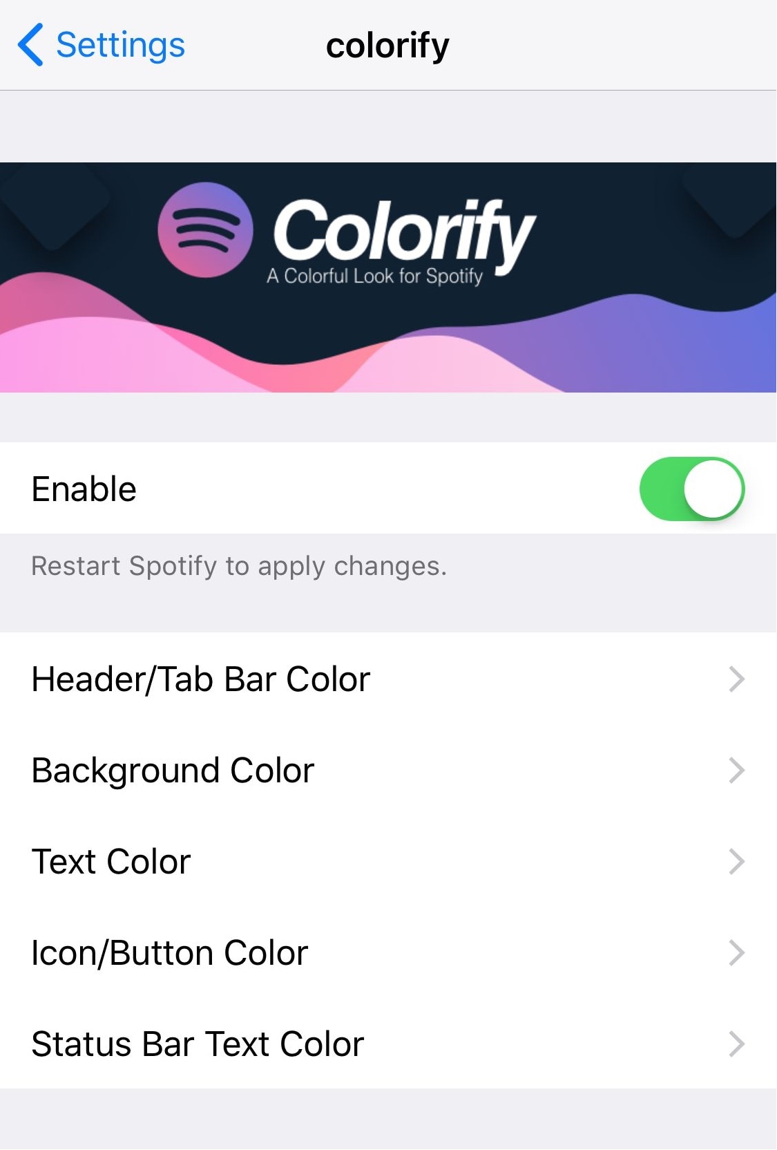 Give the Spotify app some color with this tweak