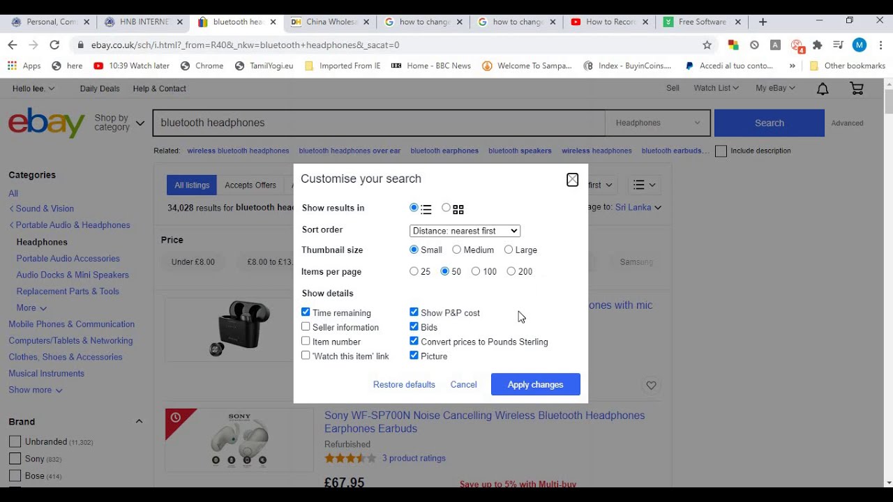 How to change the local currency to USD in your ebay search results (why can't change currency ) - YouTube