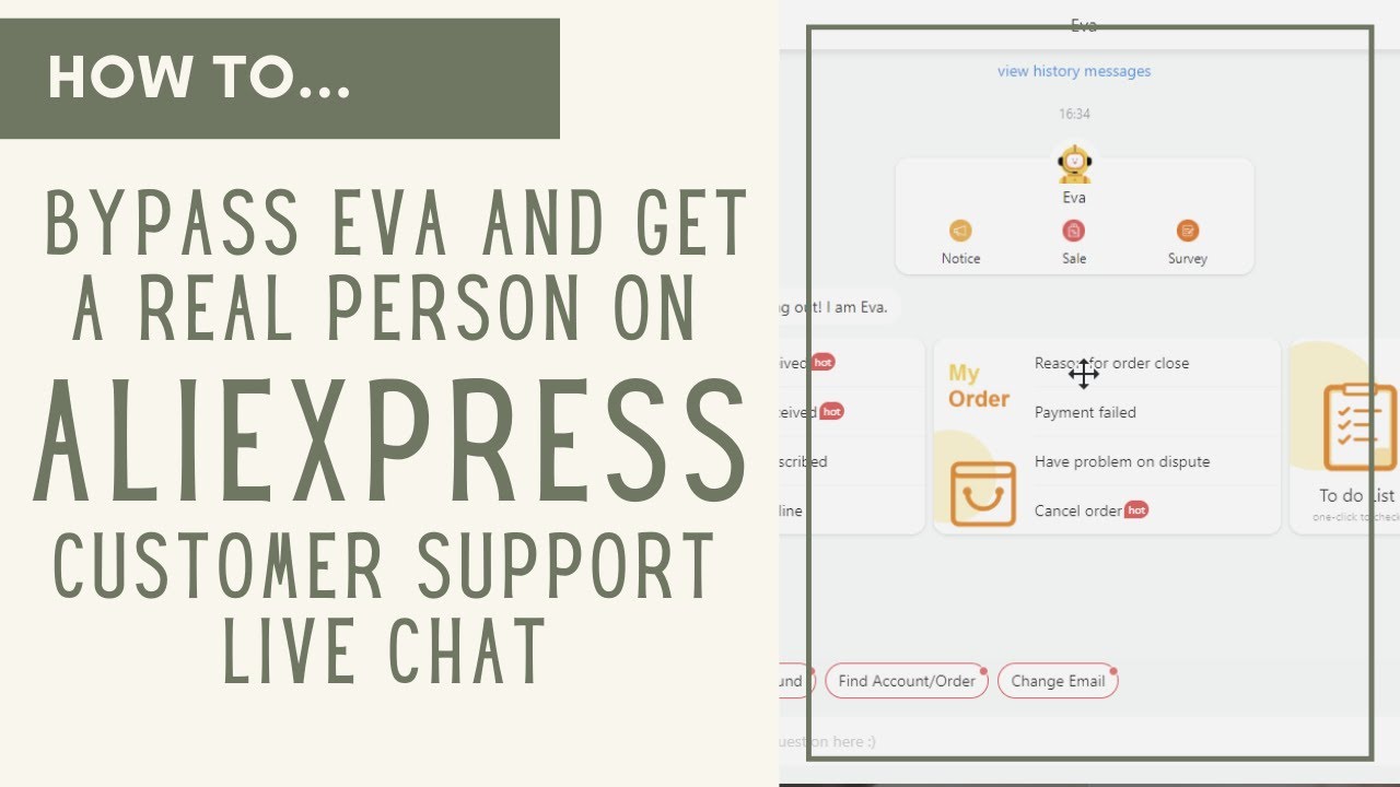 How to Bypass EVA and get a REAL Person on AliExpress Customer Support Live Chat - YouTube