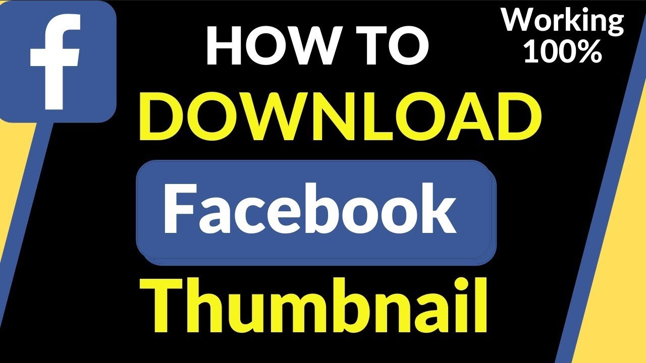 How To Download Facebook Video Thumbnail Working 100% - YouTube