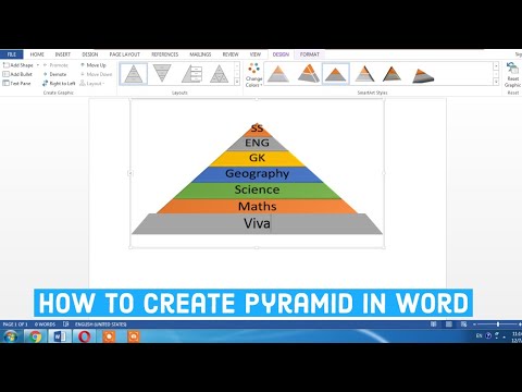 How to create Pyramid in Ms Word 2010, 2013, 2015, 2007, 365 - YouTube