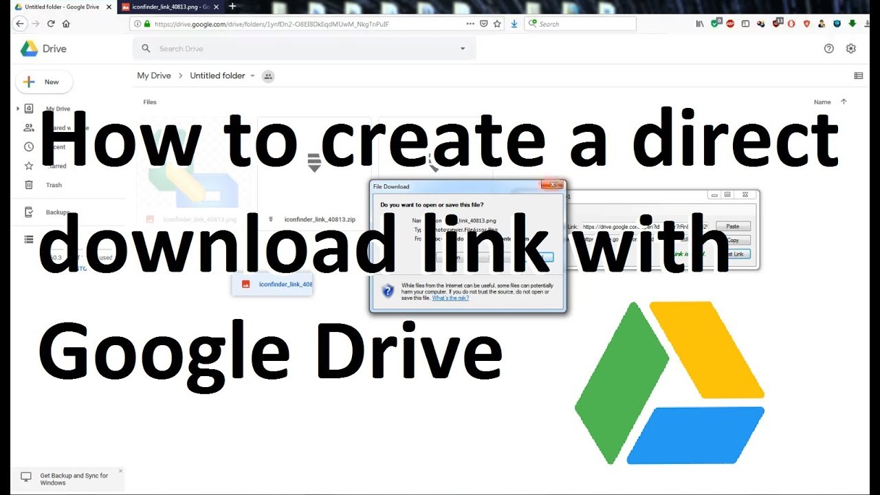 How to create a direct download link from Google Drive - YouTube