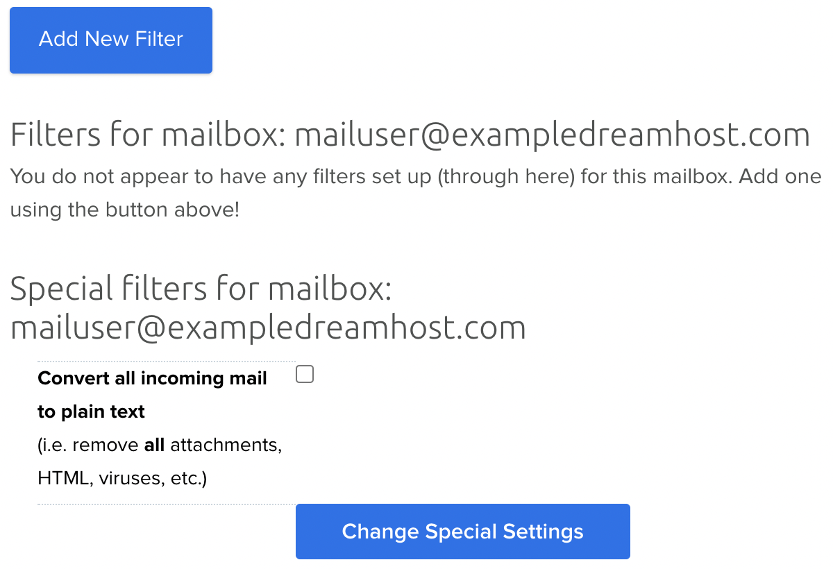 Custom filters How to enable message filters on an email address