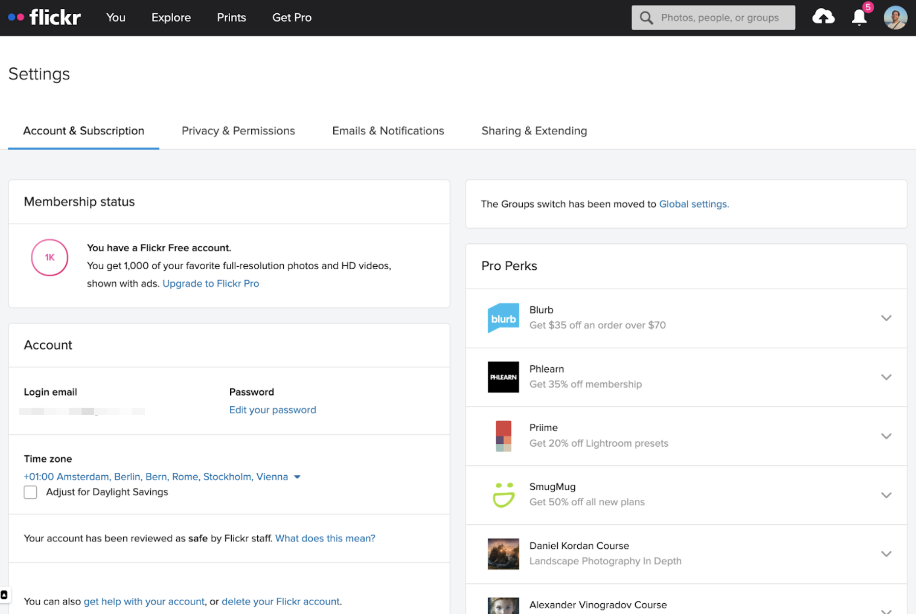 Overview of Your Flickr Account Settings Flickr Help Center