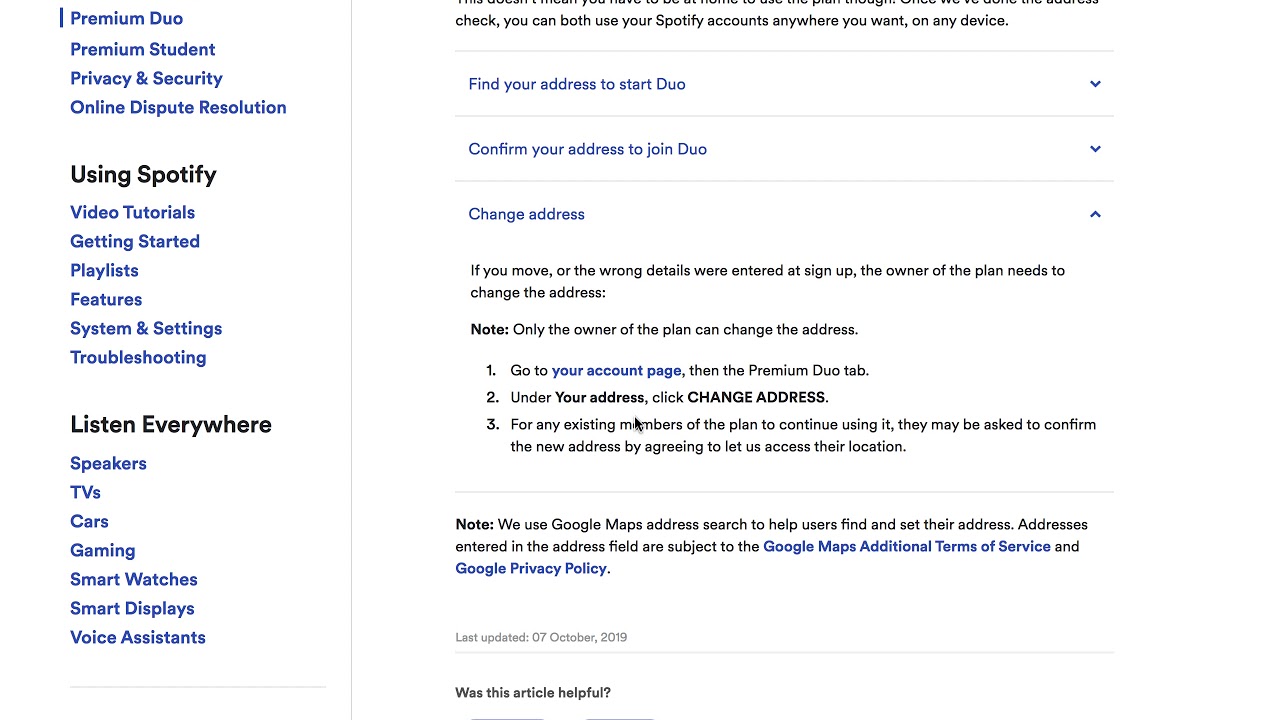 How to CHANGE ADDRESS in SPOTIFY PREMIUM DUO YouTube