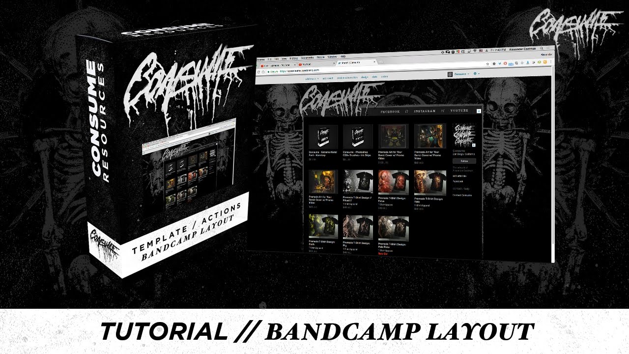 Tutorial Custom Bandcamp Page w Free Photoshop Actions and