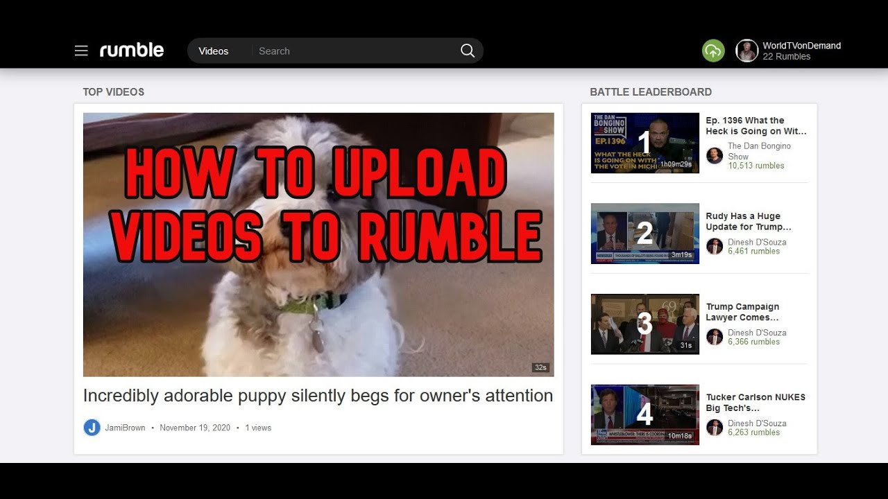 How to UPLOAD VIDEOS to RUMBLE YouTube