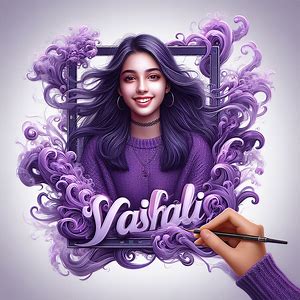 Create a 3D illustration of 18 year old beautiful smile girl wearing a huddy purple that says