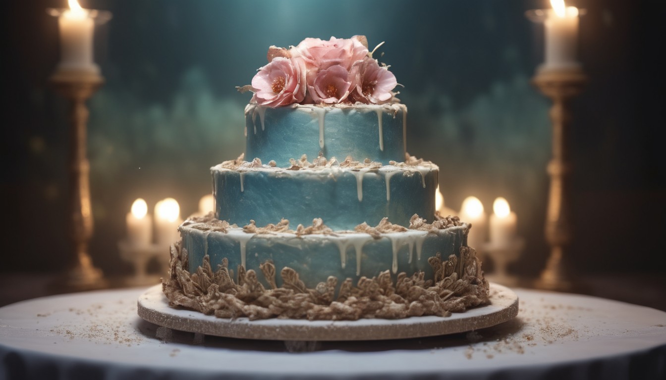 underwater wedding cake photography realistic photo-realistic k highly