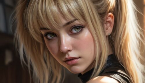 Misa amane, realistic shaded, fine details, realistically shaded lighting poster by Greg Rutkowski, Magali Villeneuve, art germ, Jeremy Lipkin and Michael garmash, and rob Rey