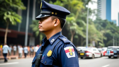 malaysia policeman from sideview