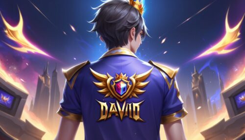 Hd gamer anime guy wearing jersey of Mobile Legends Bang Bang facing back with Monarchy on his back with the name 