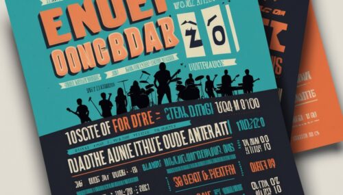 Create an attention-grabbing flyer for a local music concert featuring a mix of indie and alternative bands. Highlight the event details, including date, time, and venue.