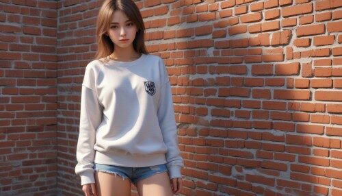 RAW photo, beautiful girl in sweatshirt without panties by brick wall , photo, naked shirt, hyperdetailed photography, soft light, trending on ArtStation Pixiv, high detail, sharp focus, aesthetics, 8k uhd, DSLR, intricate detail, soft light, high quality,