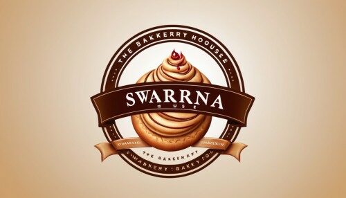 create 3d logo design with the name Swarna and the title The Bakery House