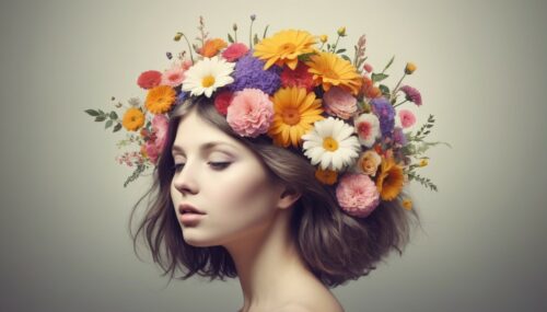 flowers in the head