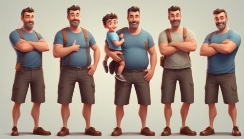 realisitic dad character set