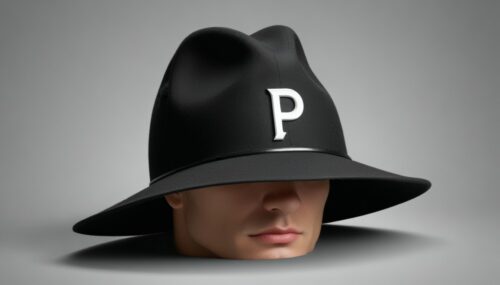 Hat placed on P