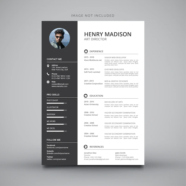 Free Vector | Modern simple template for curriculum