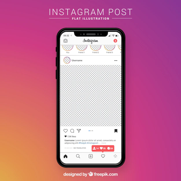 Free Vector | Instagram post with transparent background