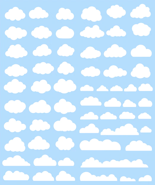 Free Vector | White clouds collection