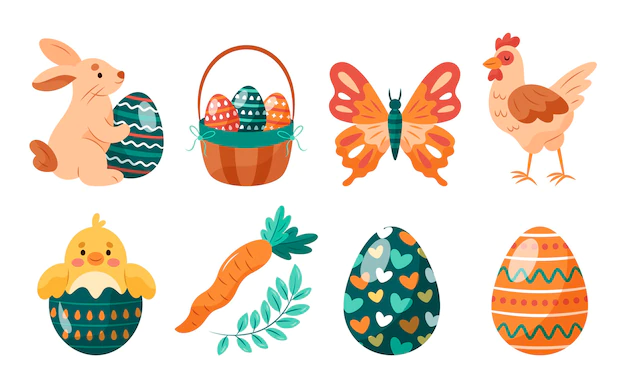 Free Vector | Hand drawn easter element collection