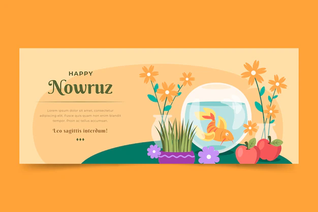 Free Vector | Flat happy nowruz horizontal banner