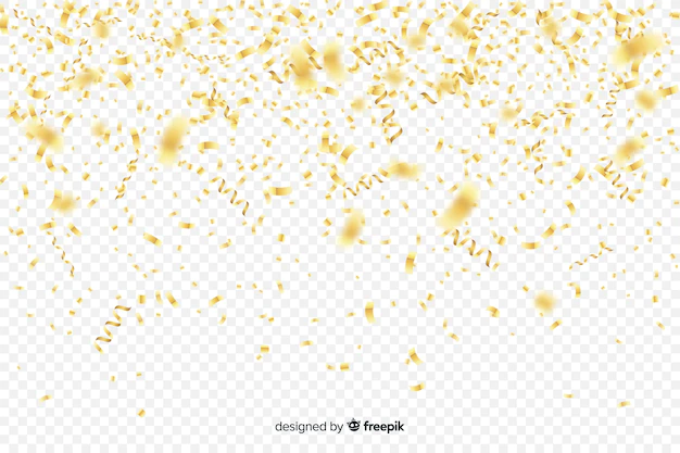 Free Vector | Transparent background with golden confetti