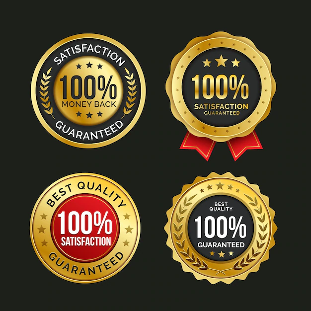 Free Vector | 100% satisfaction guaranteed badge collection
