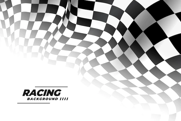 Free Vector | 3d racing flag on white background