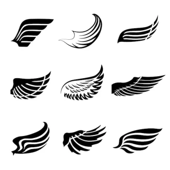 Free Vector | Abstract feather wings icons set
