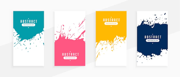 Free Vector | Abstract splatter banners set in four colors