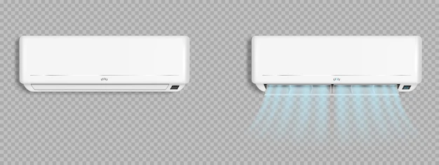 Free Vector | Air conditioner with cold wind waves, conditioning