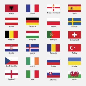 Free Vector | All country flags of euro cup