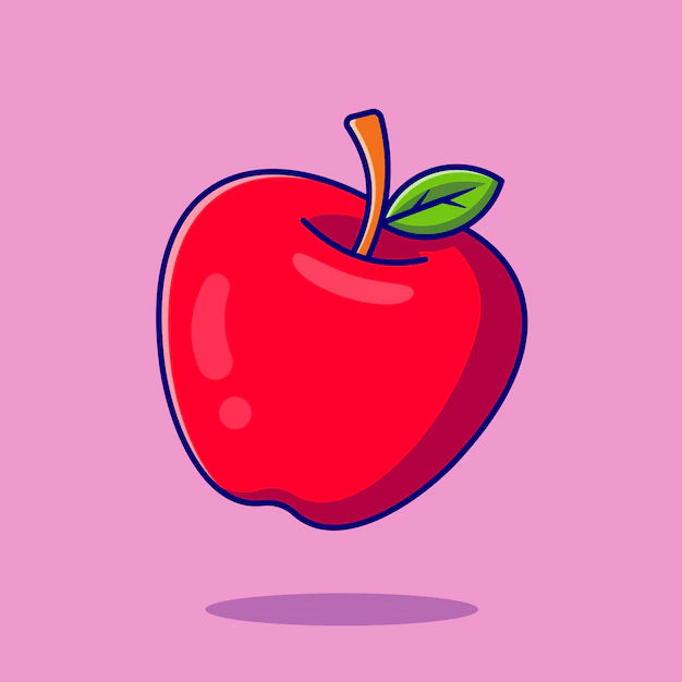 Free Vector | Apple fruit cartoon  icon illustration. food fruit icon concept isolated  . flat cartoon style