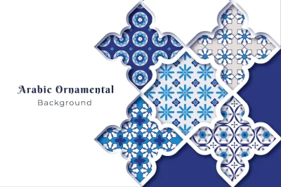Free Vector | Arabic ornamental background in paper style