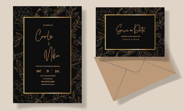 Free Vector | Beautiful and elegant floral wedding invitation card template