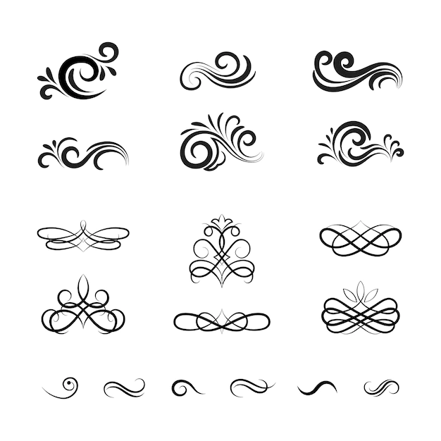 Free Vector | Beautiful vintage vector decorative elements and ornaments