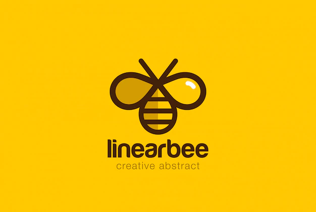 Free Vector | Bee logo linear vector icon.