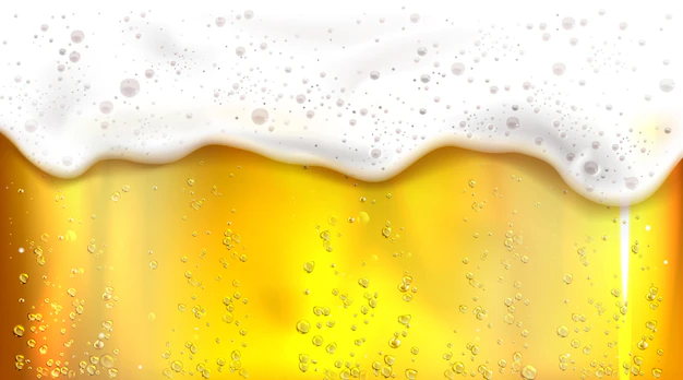 Free Vector | Beer with bubbles and foam background