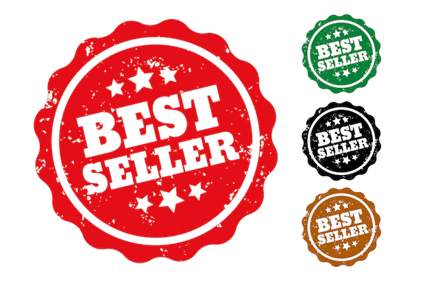 Free Vector | Best seller rubber stamps set of four