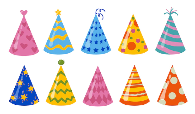 Free Vector | Birthday hats set