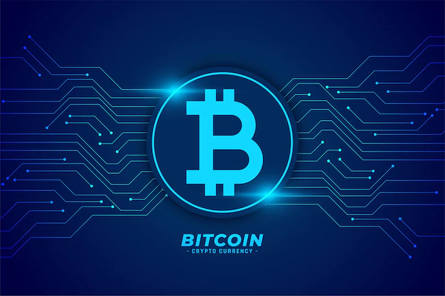 Free Vector | Bitcoin technology background with circuit lines