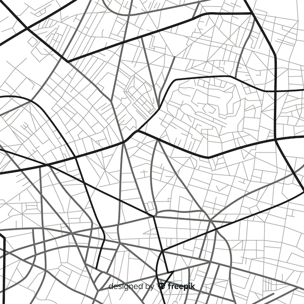 Free Vector | Black and white town navigation on map