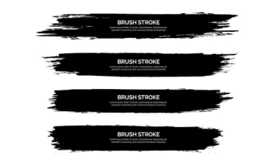Free Vector | Black brush stroke banner template collection
