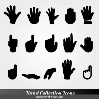 Free Vector | Black hand collection icons