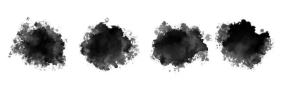 Free Vector | Black ink watercolor splatter texture set of four