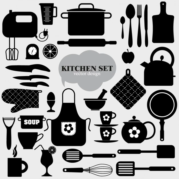 Free Vector | Black kitchen elements